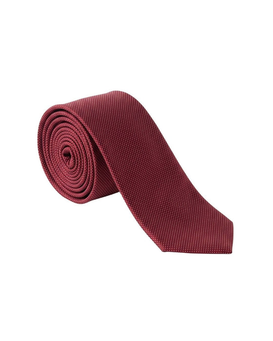 Armani Collezioni Mens Burgundy Solid Textured Silk Neck Tie