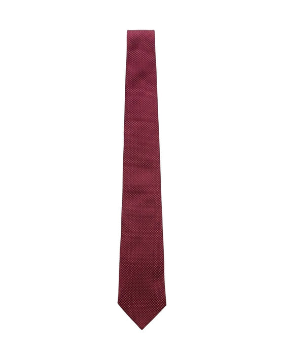 Armani Collezioni Mens Burgundy Solid Textured Silk Neck Tie