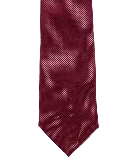 Armani Collezioni Mens Burgundy Solid Textured Silk Neck Tie