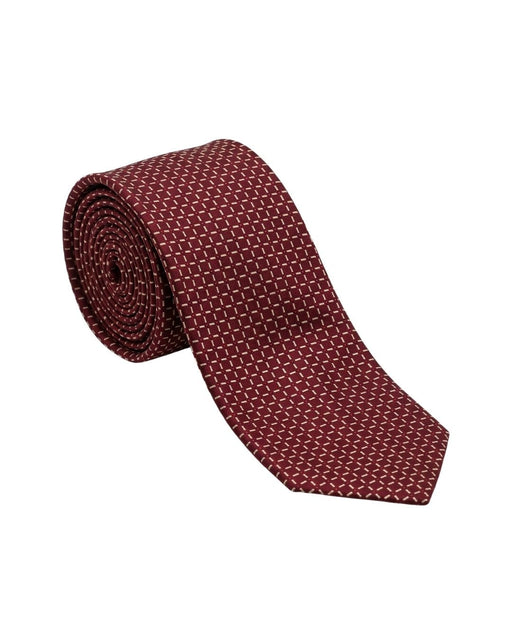 Armani Collezioni Mens Burgundy / Black Micro Dot Silk Neck Tie