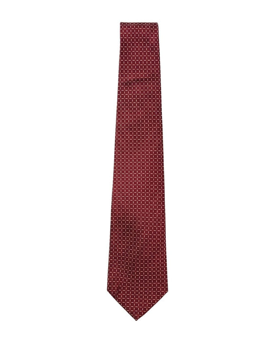 Armani Collezioni Mens Burgundy / Black Micro Dot Silk Neck Tie