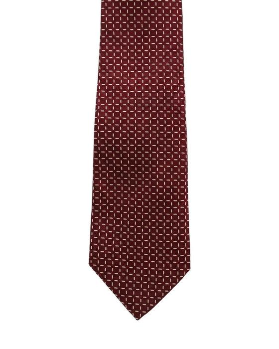 Armani Collezioni Mens Burgundy / Black Micro Dot Silk Neck Tie