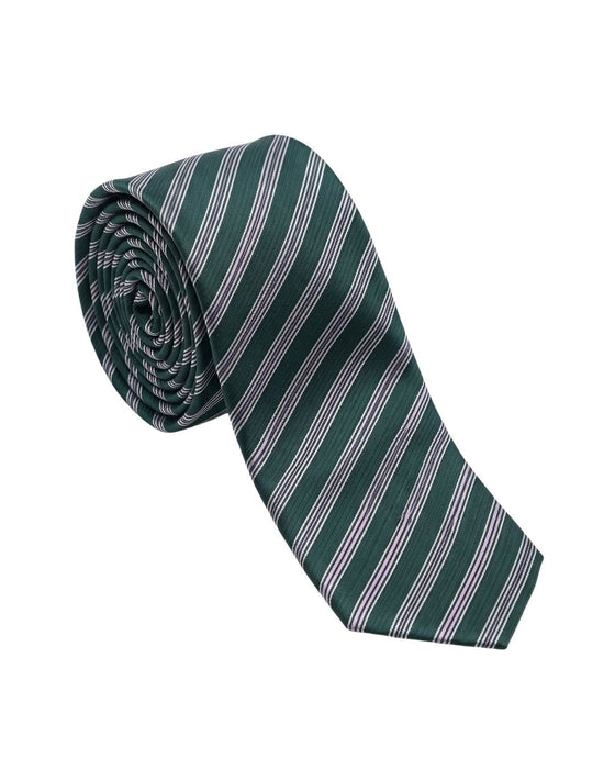 Armani Collezioni Mens Green / Pink / White Diagonal Stripe Silk Neck Tie