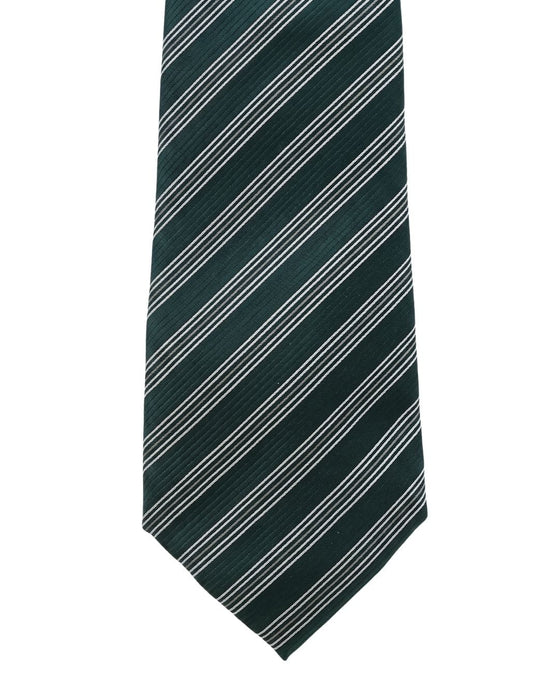 Armani Collezioni Mens Green / Pink / White Diagonal Stripe Silk Neck Tie