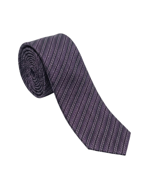 Armani Collezioni Mens Dark Purple / Pink Textured Diagonal Stripe Neck Tie