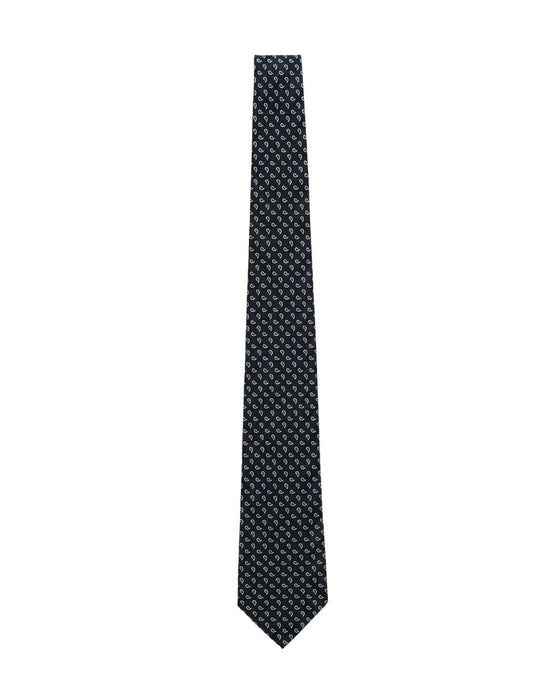 Armani Collezioni Mens Navy / Gray Geometric Silk Neck Tie