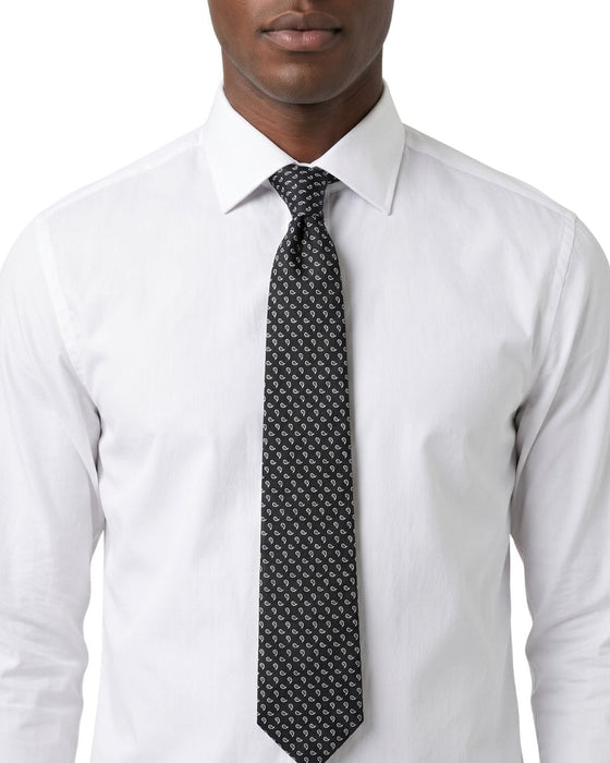 Armani Collezioni Mens Navy / Gray Geometric Silk Neck Tie