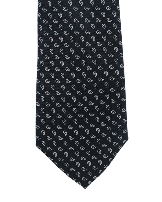 Armani Collezioni Mens Navy / Gray Geometric Silk Neck Tie