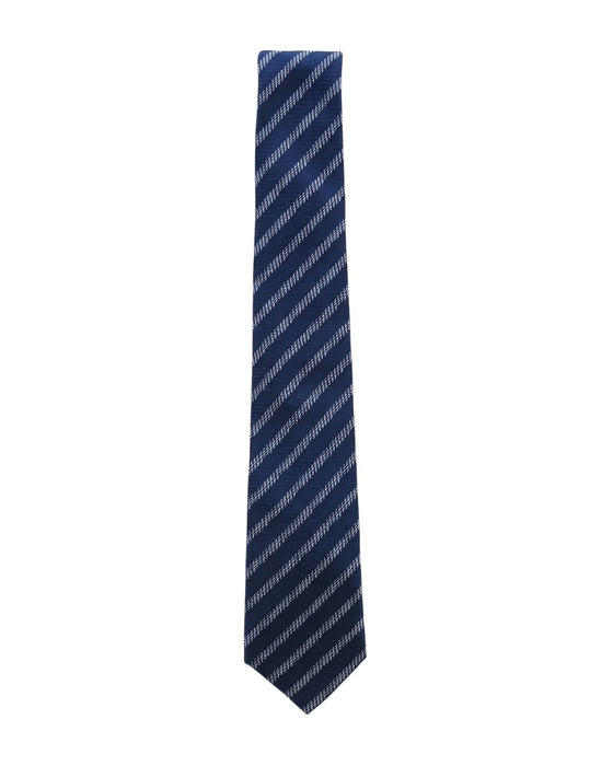Armani Collezioni Mens Navy Blue / Light Blue Diagonal Stripe Neck Tie