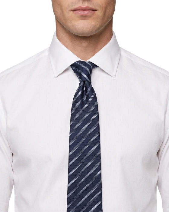 Armani Collezioni Mens Navy Blue / Light Blue Diagonal Stripe Neck Tie