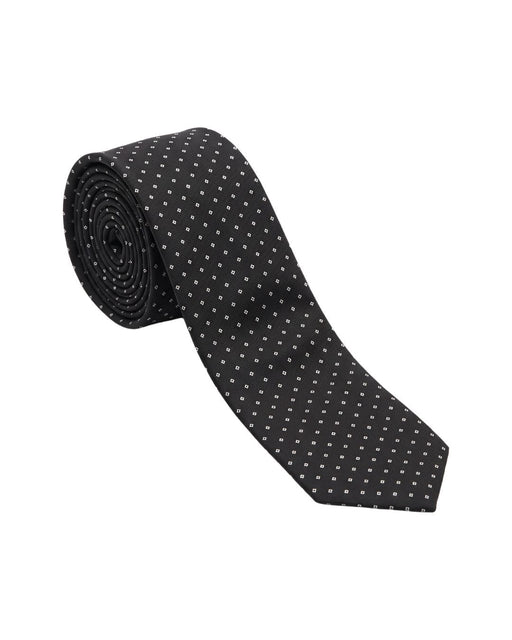 Armani Collezioni Mens Black / White Micro Dot Silk Neck Tie