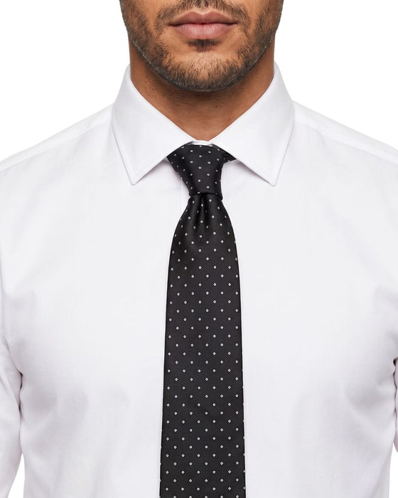 Armani Collezioni Mens Black / White Micro Dot Silk Neck Tie