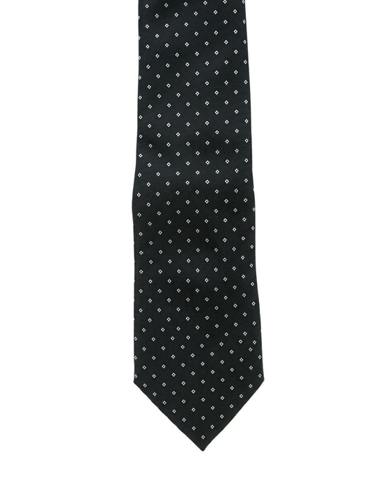 Armani Collezioni Mens Black / White Micro Dot Silk Neck Tie