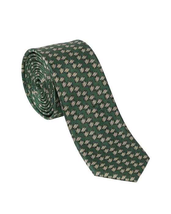 Armani Collezioni Mens Green / Tan Floral Silk Neck Tie