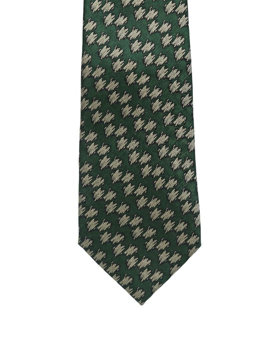 Armani Collezioni Mens Green / Tan Floral Silk Neck Tie