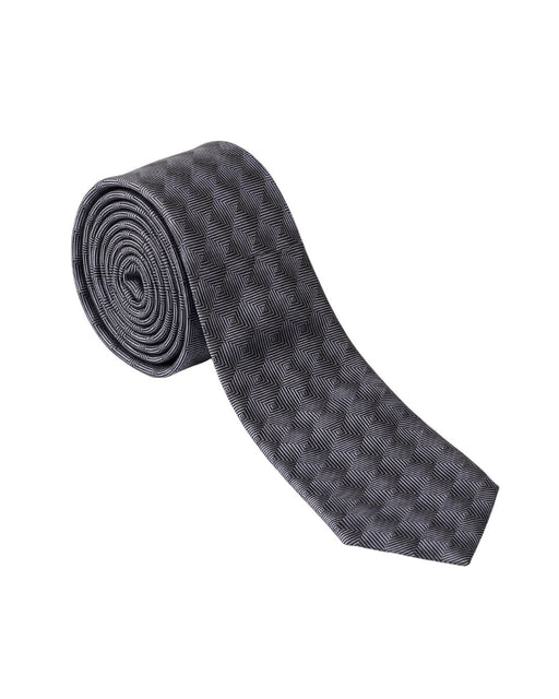 Armani Collezioni Mens Gray / Charcoal Optical Grid Neck Tie