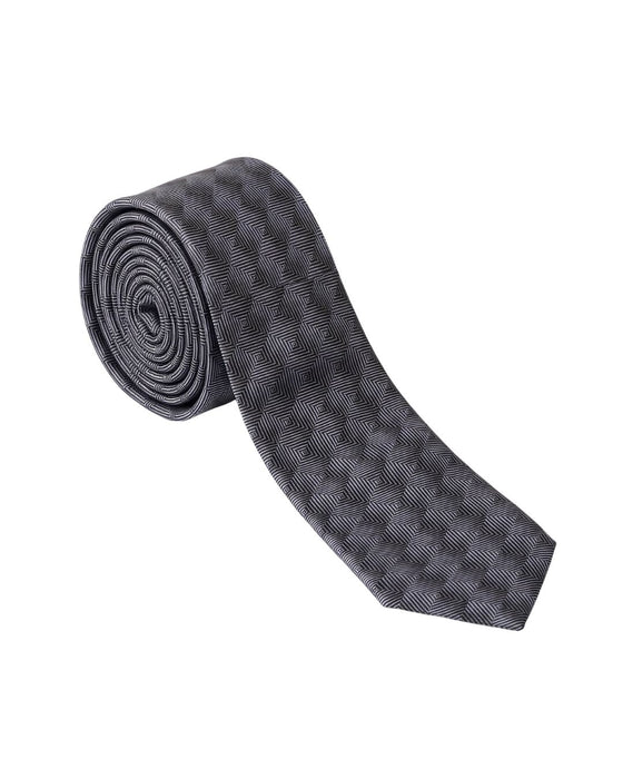 Armani Collezione Mens Gray / Charcoal Optical Grid Neck Tie