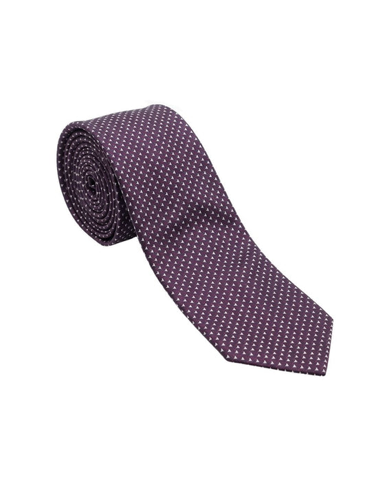 Armani Collezioni Mens Purple / White Micro Geometric Silk Neck Tie
