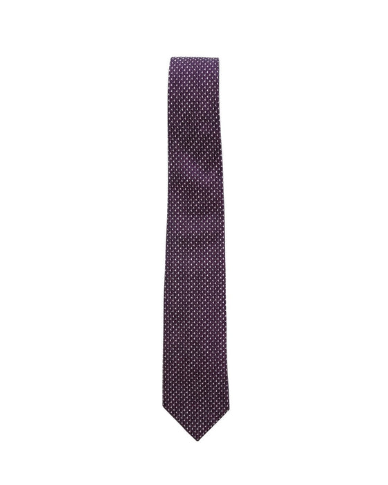 Armani Collezioni Mens Purple / White Micro Geometric Silk Neck Tie