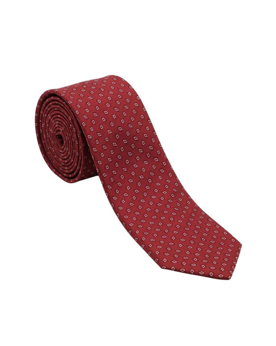 Armani Collezioni Mens Red / Gold Mini Motif Silk Neck Tie