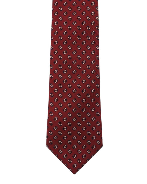 Armani Collezioni Mens Red / Gold Mini Motif Silk Neck Tie
