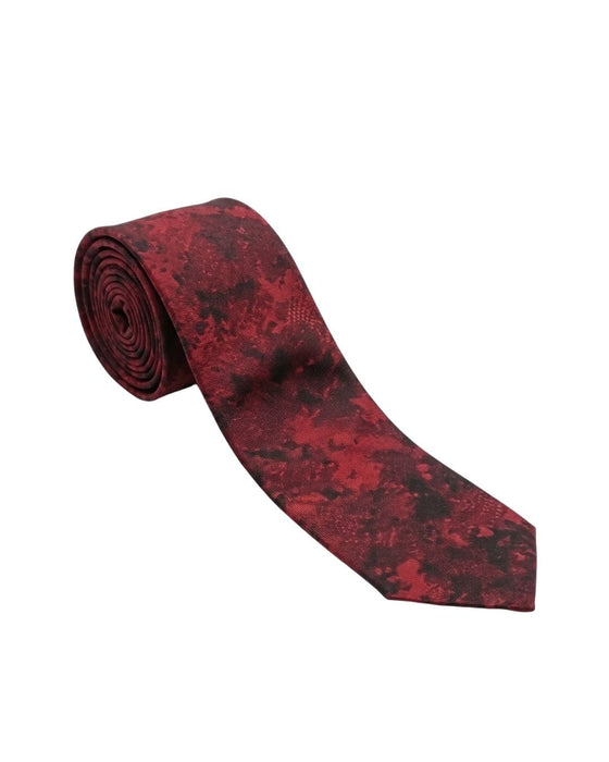 Armani Collezioni Mens Burgundy / Black Abstract Silk Neck Tie