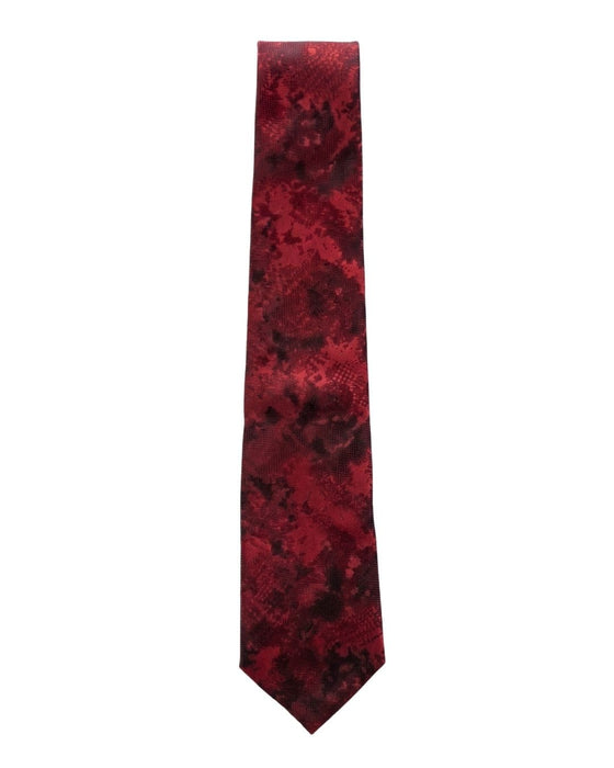 Armani Collezioni Mens Burgundy / Black Abstract Silk Neck Tie
