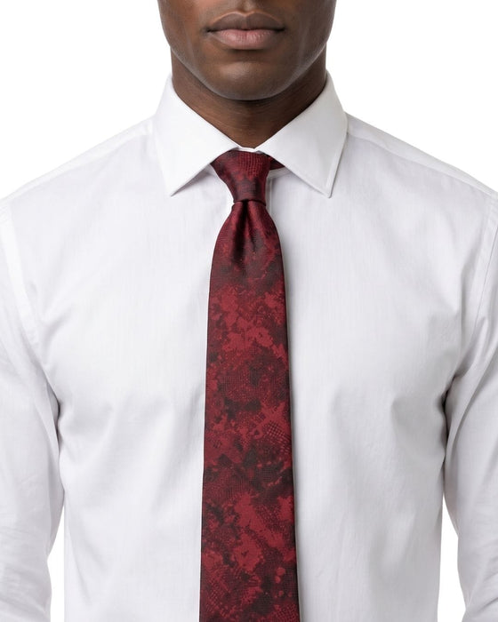 Armani Collezioni Mens Burgundy / Black Abstract Silk Neck Tie