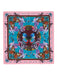 Versace Jeans Couture Women's Pink Teal Silk Butterfly Scarf 27.6 x 27.6 in