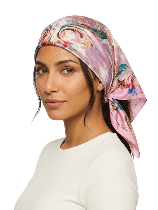 Versace Jeans Couture Women's Orchid Silk Baroque Floral Scarf