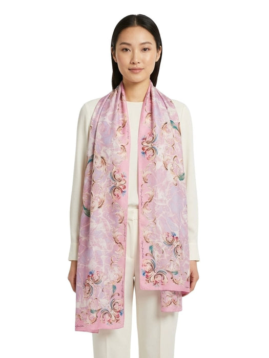 Versace Jeans Couture Women's Orchid Silk Baroque Floral Wrap 55.1 x 78.7 in