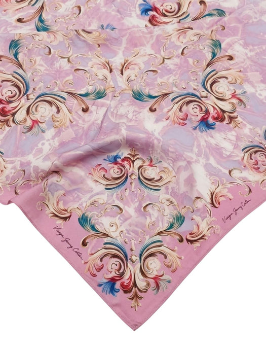 Versace Jeans Couture Women's Orchid Silk Baroque Floral Wrap 55.1 x 78.7 in
