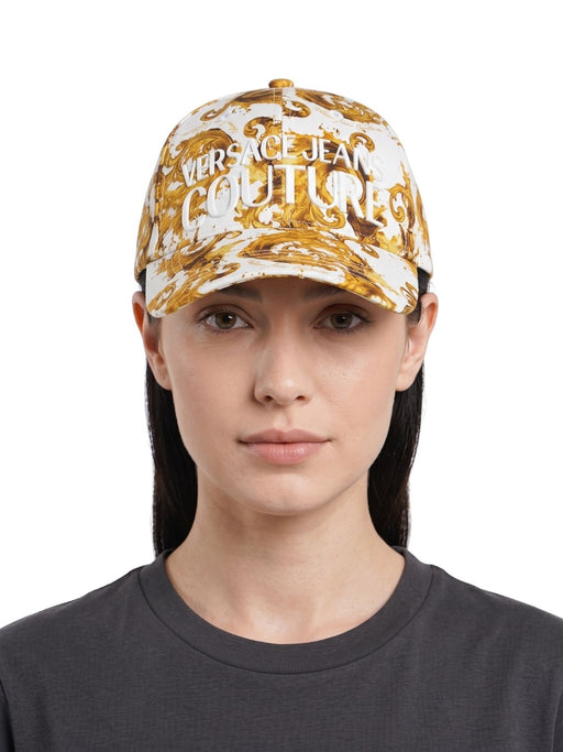 Versace Jeans Couture Women's White Gold Baroque Baseball Cap