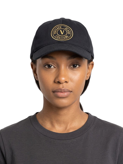 Versace Jeans Couture Women's Black Gold Crest Baseball Cap