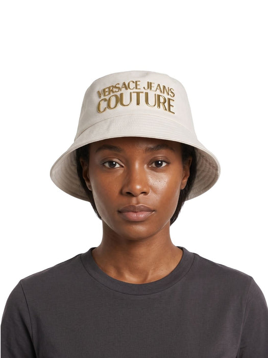 Versace Jeans Couture Women's White Gold Logo Bucket Hat