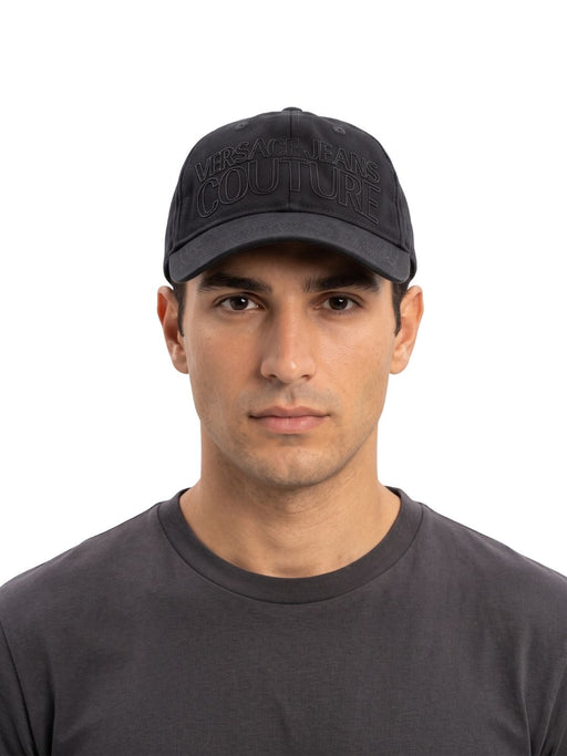 Versace Jeans Couture Men's Black Tonal Logo Baseball Cap