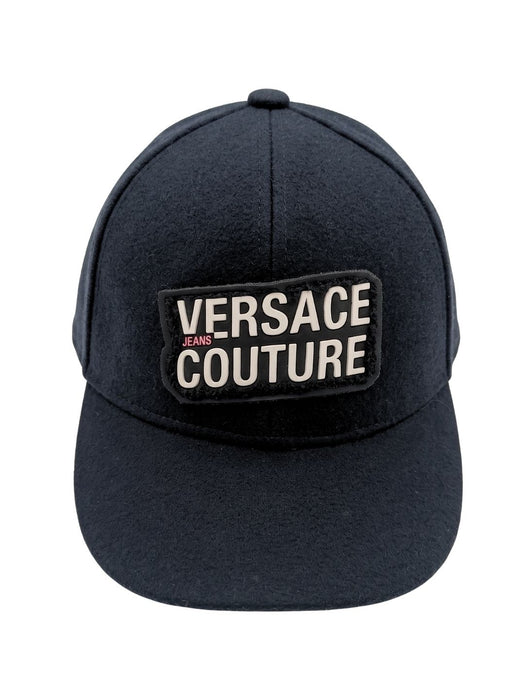 Versace Jeans Couture Men's Black Wool-Blend Logo Baseball Cap