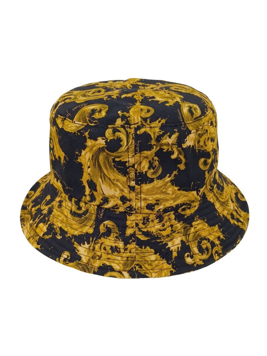 Versace Jeans Couture Men's Black Gold Baroque Bucket Hat