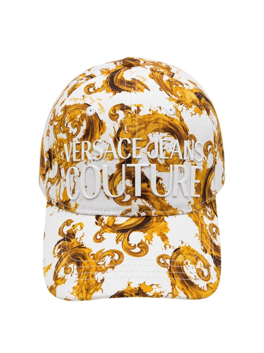 Versace Jeans Couture Men's White Gold Baroque Baseball Cap