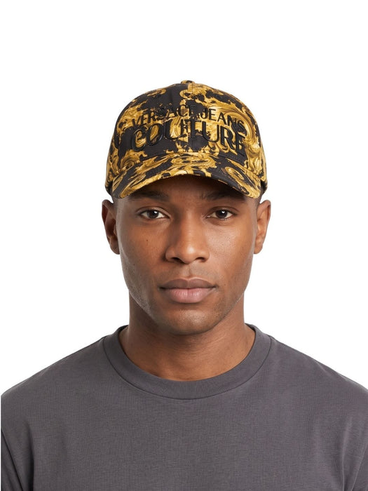Versace Jeans Couture Men's Black Gold Baroque Baseball Cap