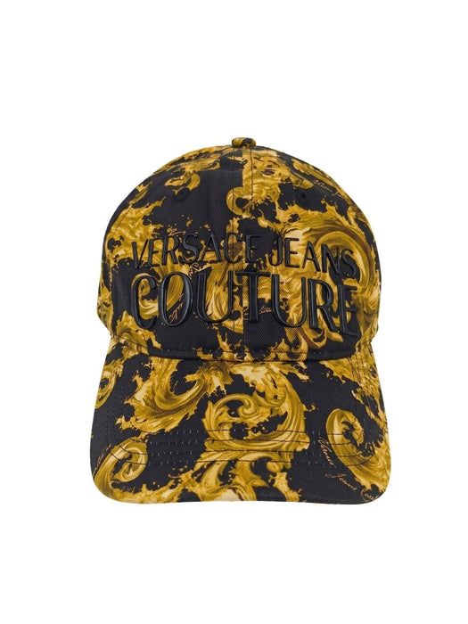 Versace Jeans Couture Men's Black Gold Baroque Baseball Cap