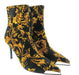 Versace Jeans Couture Womens Black Gold Baroque Stiletto Ankle Boots-11