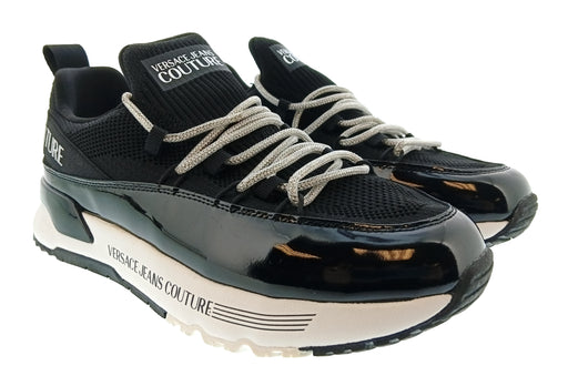 Versace Jeans Couture Womens Black Mesh Chunky Platform Sneakers