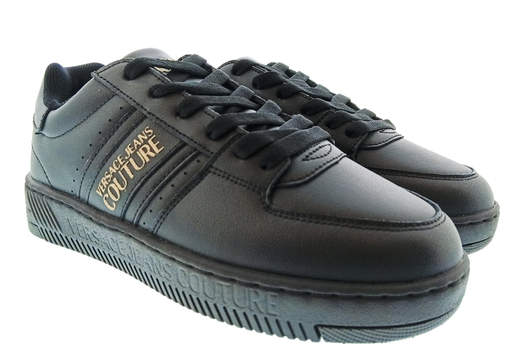 Versace Jeans Couture Womens Black Logo Low Top Sneakers