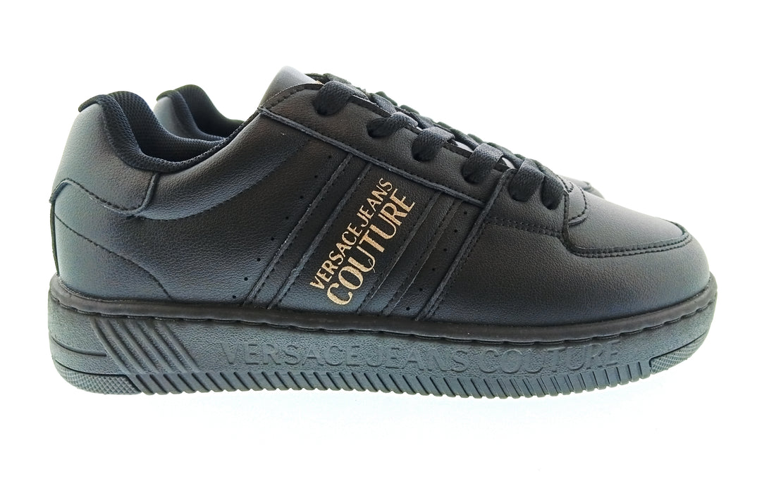 Versace Jeans Couture Womens Black Logo Low Top Sneakers