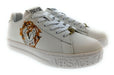 Versace Jeans Couture Womens White Gold Crest Platform Sneakers