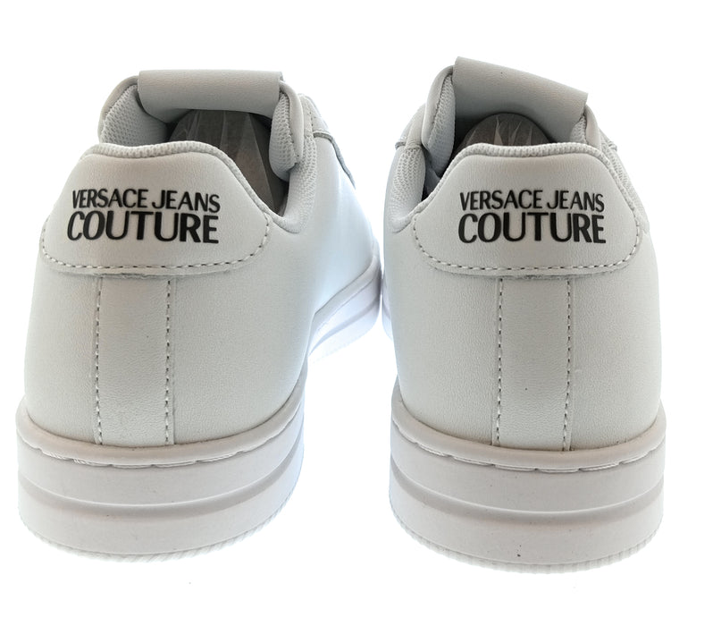 Versace Jeans Couture Womens White Gold Crest Platform Sneakers