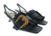 Versace Jeans Couture Womens Black Ruffle Buckle Slingback Sandals-9