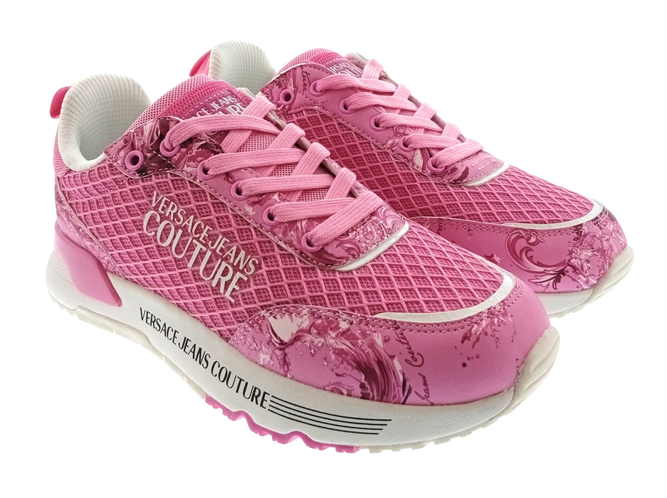 Versace Jeans Couture Womens Orchid Baroque Mesh Platform Sneakers-7