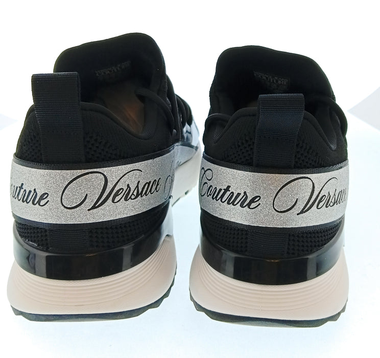 Versace Jeans Couture Womens Black Sock Style Platform Sneakers